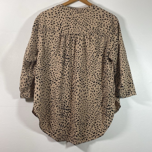 The Limited Linen Blend Animal Print Popover Blouse Size M - Picture 4 of 9